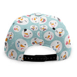 Snowman Emoji Pattern Print Snapback Cap
