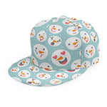 Snowman Emoji Pattern Print Snapback Cap
