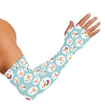 Snowman Emoji Pattern Print Sun Protection Arm Sleeves