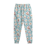 Snowman Emoji Pattern Print Sweatpants