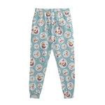 Snowman Emoji Pattern Print Sweatpants
