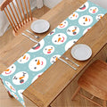 Snowman Emoji Pattern Print Table Runner