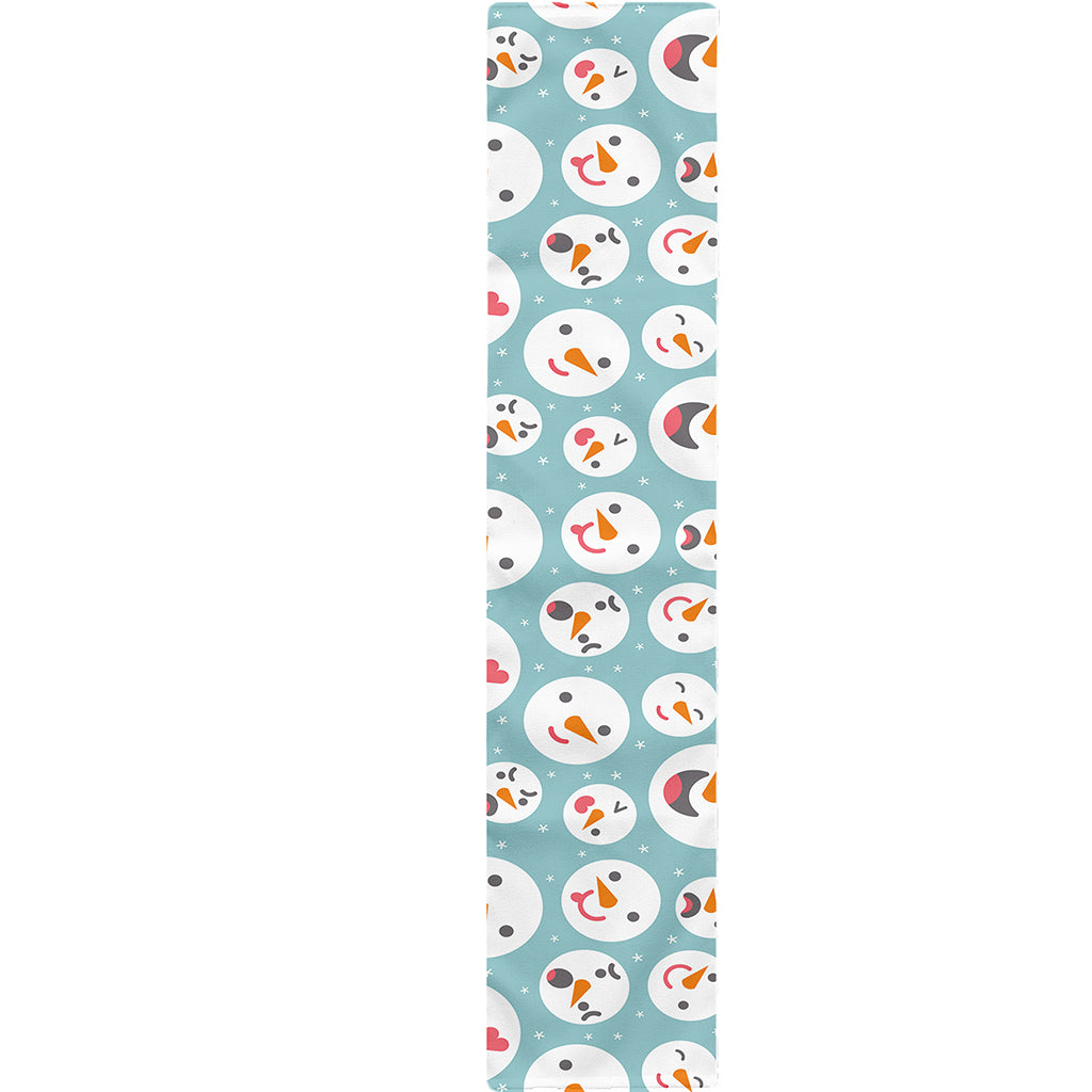 Snowman Emoji Pattern Print Table Runner