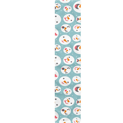 Snowman Emoji Pattern Print Table Runner