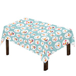 Snowman Emoji Pattern Print Tablecloth