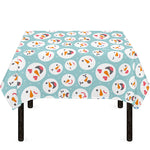 Snowman Emoji Pattern Print Tablecloth