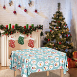 Snowman Emoji Pattern Print Tablecloth