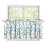 Snowman Emoji Pattern Print Tier Curtains