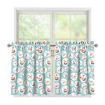 Snowman Emoji Pattern Print Tier Curtains