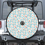 Snowman Emoji Pattern Print Tire Cover With Camera Hole