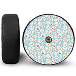 Snowman Emoji Pattern Print Tire Cover With Camera Hole
