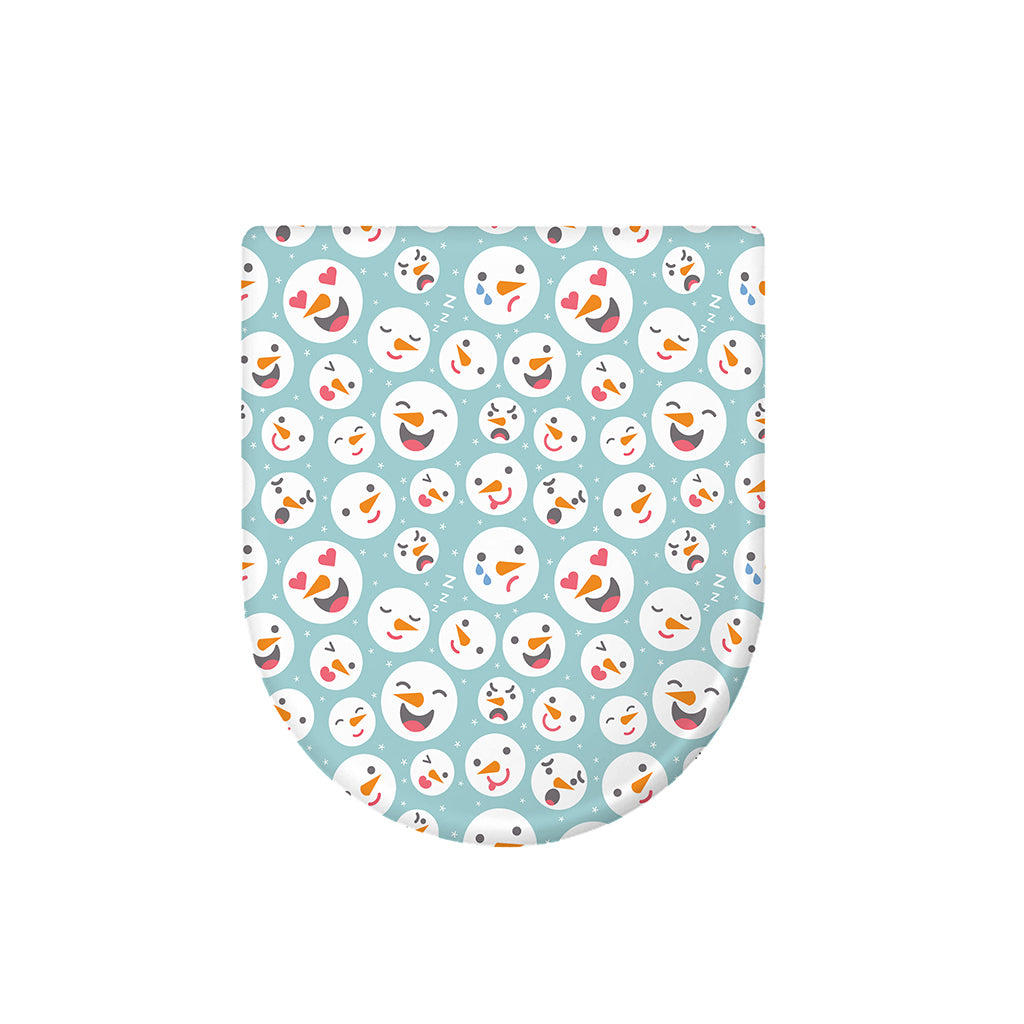 Snowman Emoji Pattern Print Toilet Lid Cover