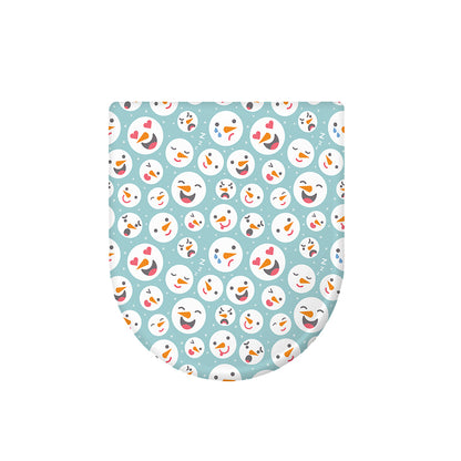 Snowman Emoji Pattern Print Toilet Lid Cover
