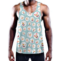 Snowman Emoji Pattern Print Men's Workout Tank Top