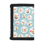 Snowman Emoji Pattern Print Trifold Wallet