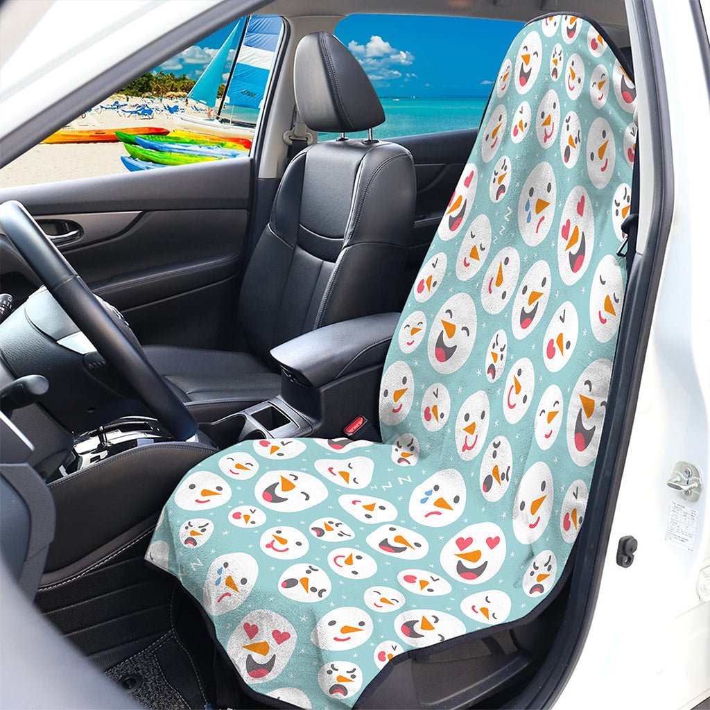 Snowman Emoji Pattern Print Waterproof Car Seat Cover