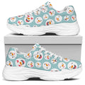 Snowman Emoji Pattern Print White Chunky Shoes