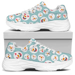 Snowman Emoji Pattern Print White Chunky Shoes