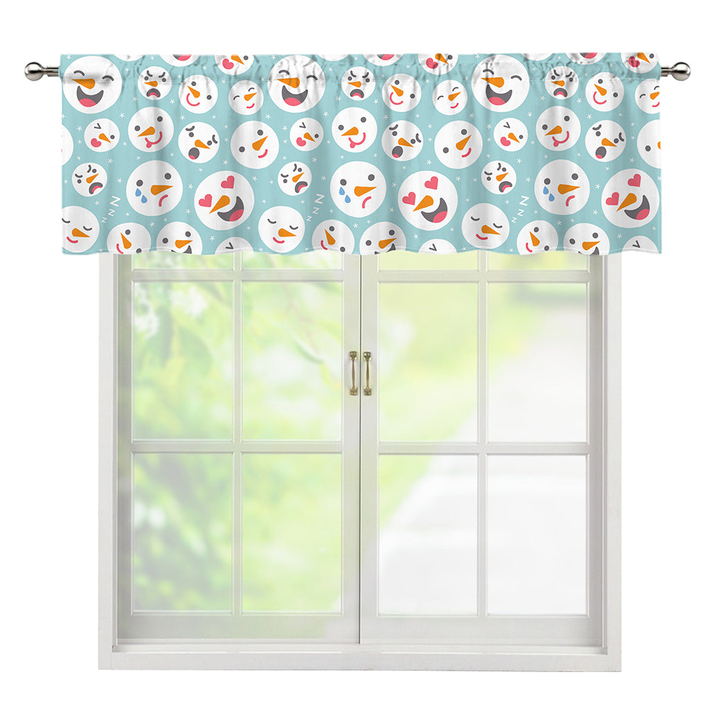 Snowman Emoji Pattern Print Window Valance