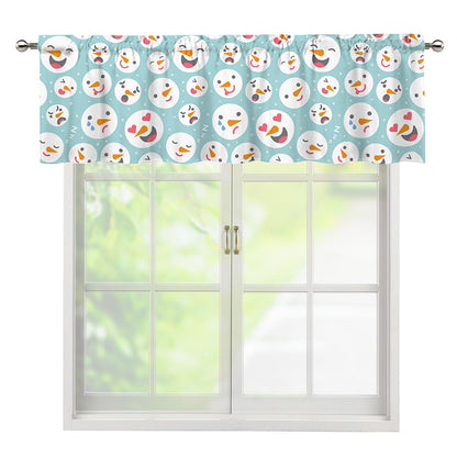 Snowman Emoji Pattern Print Window Valance