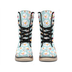 Snowman Emoji Pattern Print Winter Boots