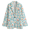 Snowman Emoji Pattern Print Women's Blazer