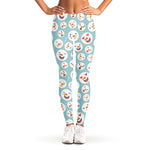 Snowman Emoji Pattern Print Women's Leggings