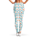 Snowman Emoji Pattern Print Women's Leggings