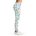 Snowman Emoji Pattern Print Women's Leggings