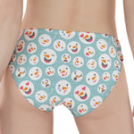 Snowman Emoji Pattern Print Women's Panties