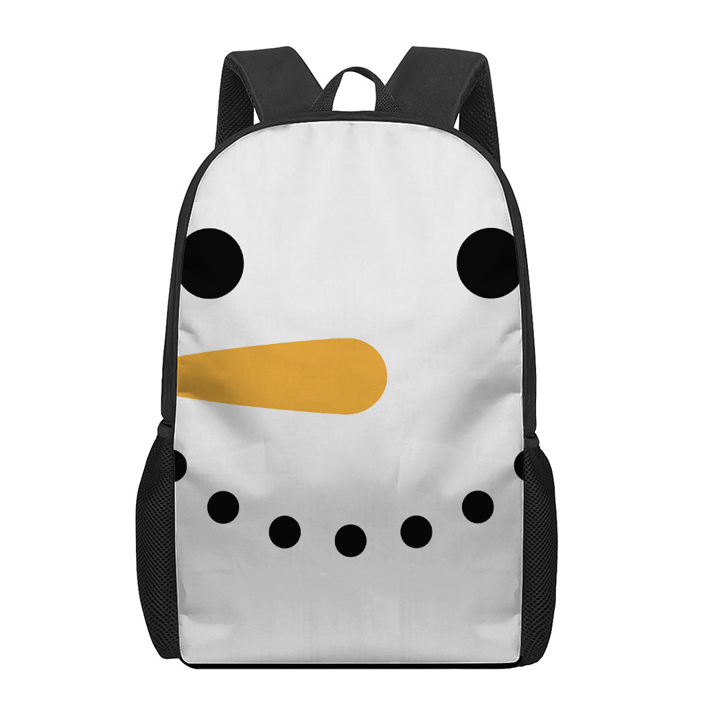 Snowman Face Print 17 Inch Backpack