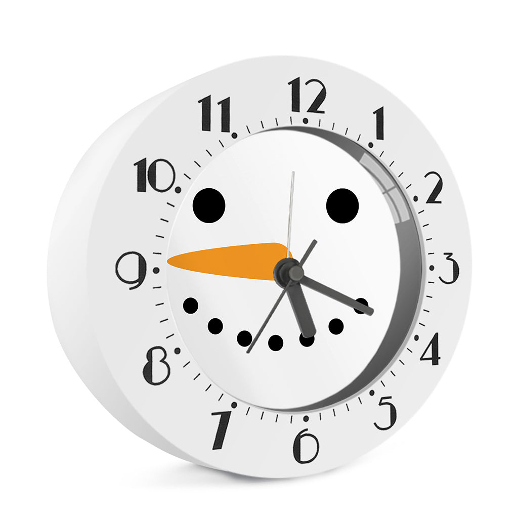Snowman Face Print Alarm Clock