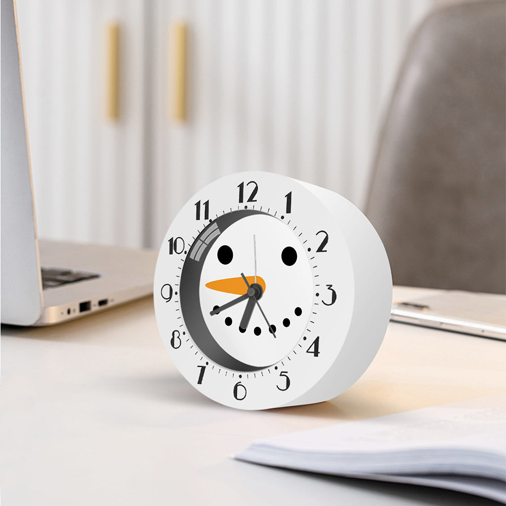 Snowman Face Print Alarm Clock