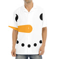 Snowman Face Print Aloha Shirt
