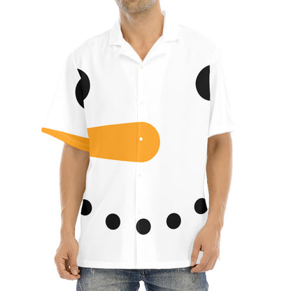Snowman Face Print Aloha Shirt