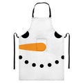 Snowman Face Print Bib Apron With Pocket