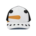 Snowman Face Print Black Mesh Trucker Cap
