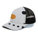 Snowman Face Print Black Mesh Trucker Cap