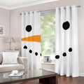 Snowman Face Print Dimout Grommet Curtains