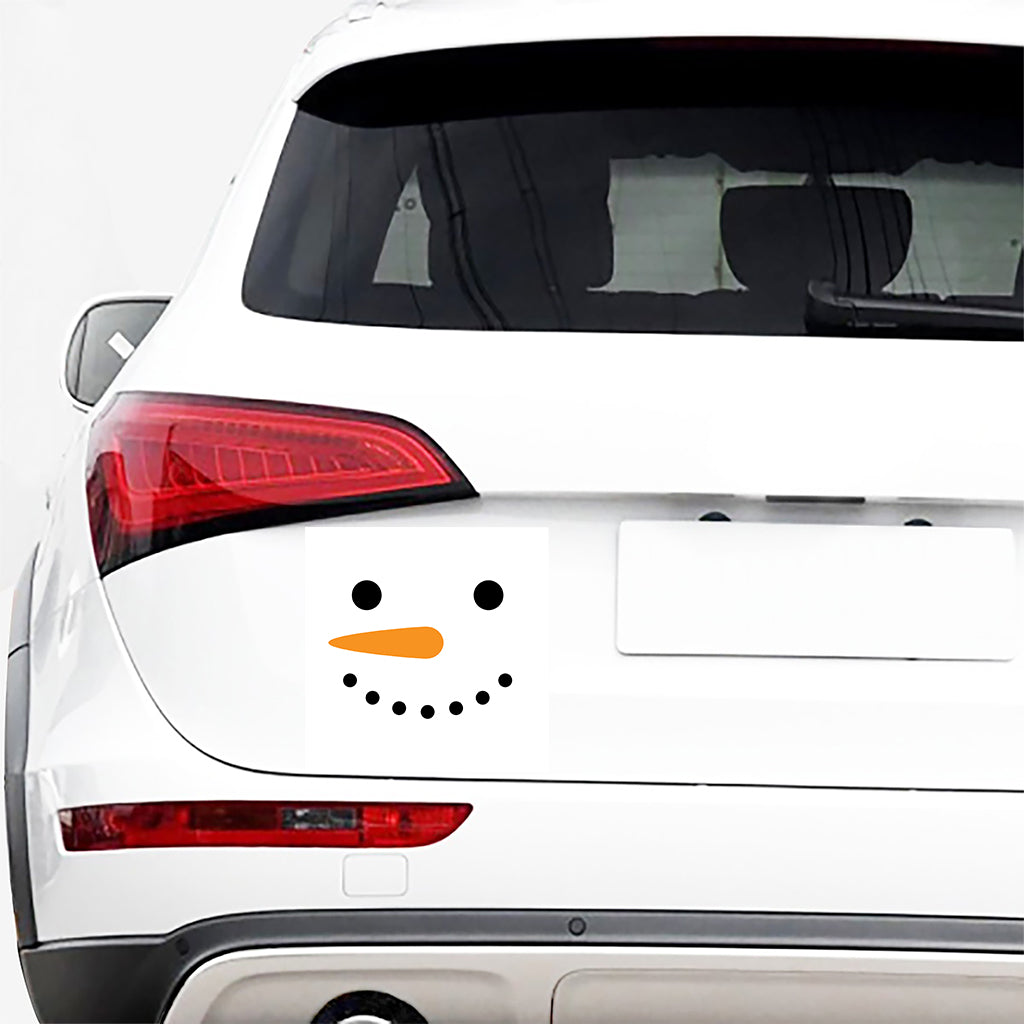Snowman Face Print Car Sticker