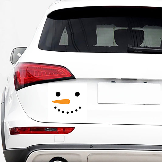 Snowman Face Print Car Sticker