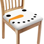 Snowman Face Print Chair Cushion Cover
