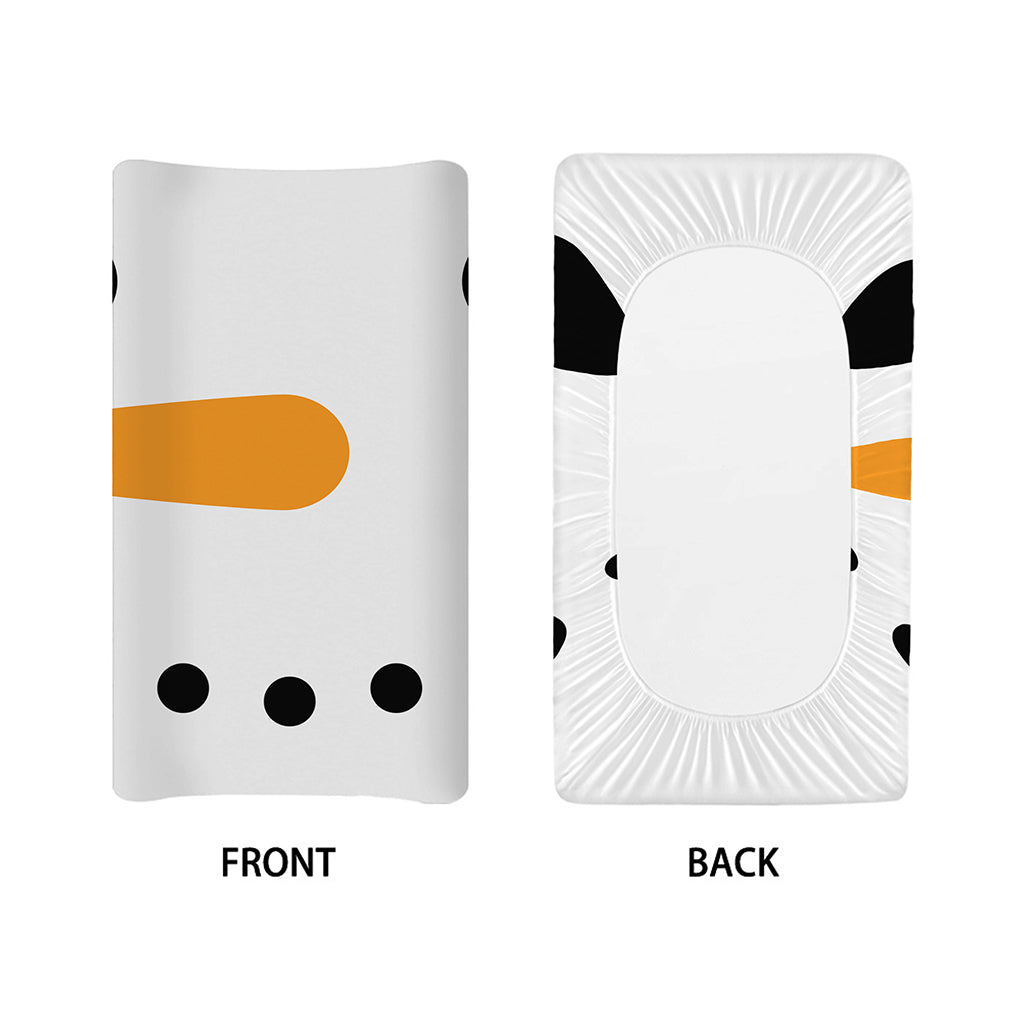 Snowman Face Print Changing Pad Cover