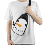 Snowman Face Print Chest Bag