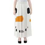 Snowman Face Print Chiffon Maxi Skirt