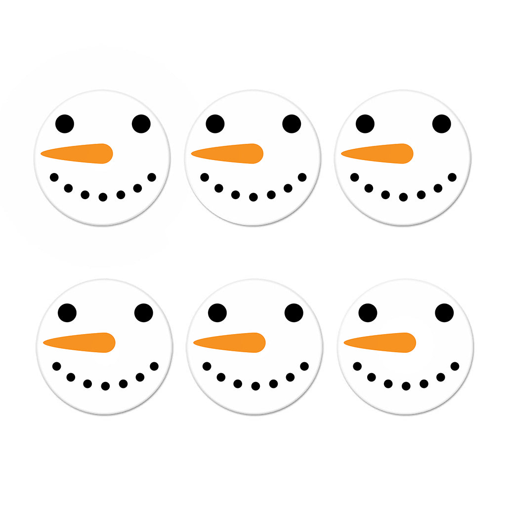 Snowman Face Print Coaster Set