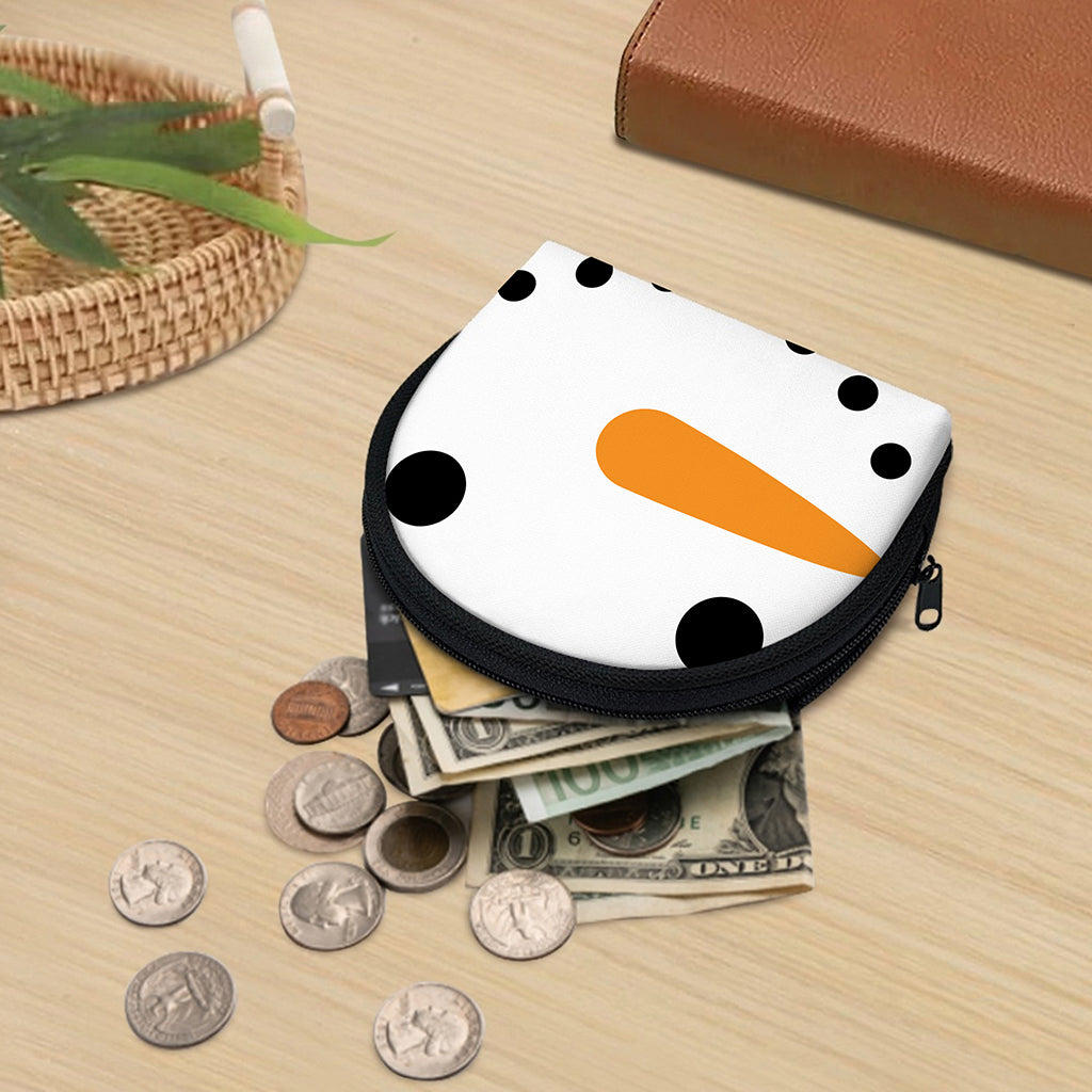 Snowman Face Print Coin Purse