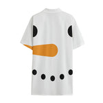 Snowman Face Print Cotton Hawaiian Shirt