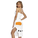 Snowman Face Print Cross Back Cami Dress