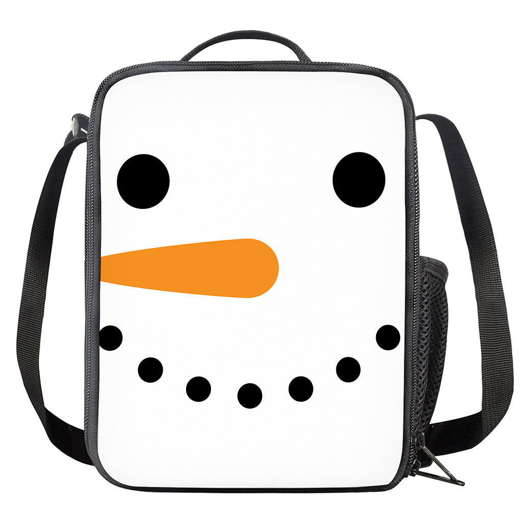Snowman Face Print Crossbody Lunch Bag